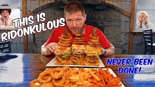 THAT'S CRAZY! | DOUBLE DONK BURGER CHALLENGE X3 | NEVER BEEN DONE!