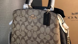 Coach Mini Lillie in signature  color black chalk khaki multi (watch till the end for the modshots)