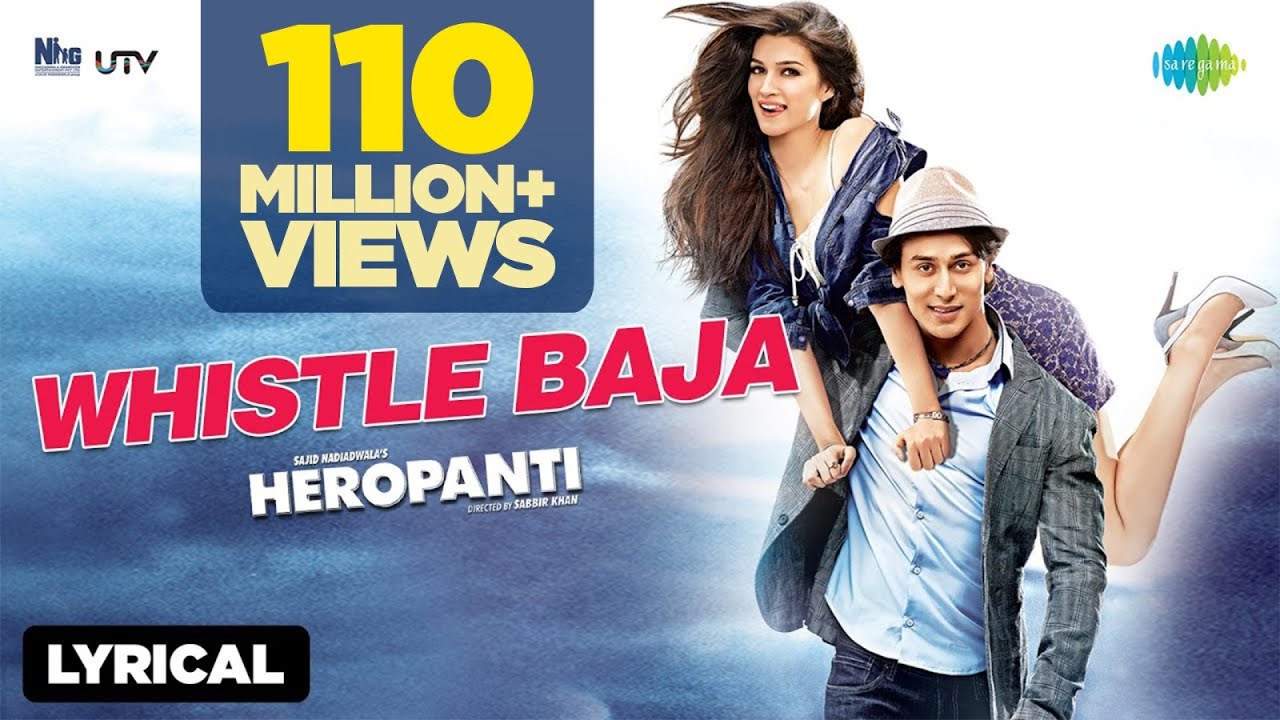 Whistle Baja  Heropanti  Lyrical Video  Tiger Shroff  Kriti Sanon  Raftaar  Manj  Nindy Kaur