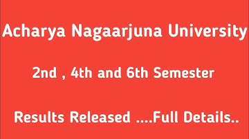 ANU Degree 2nd,4th and 6th Semester Results Released | Telugu Trending World