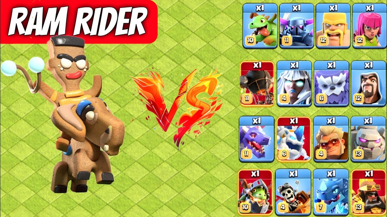 COC: Ram Rider VS All Troops - YouTube