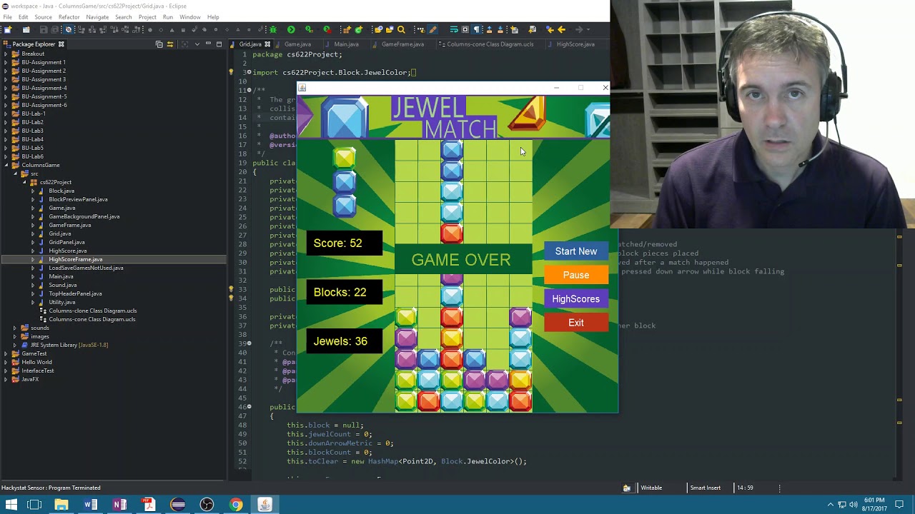 Columns Clone Game in using Java (no frameworks) - YouTube