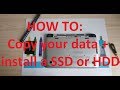 How to install a new SSD or HDD in a Laptop - including data and software copy - HP pavilion (15)