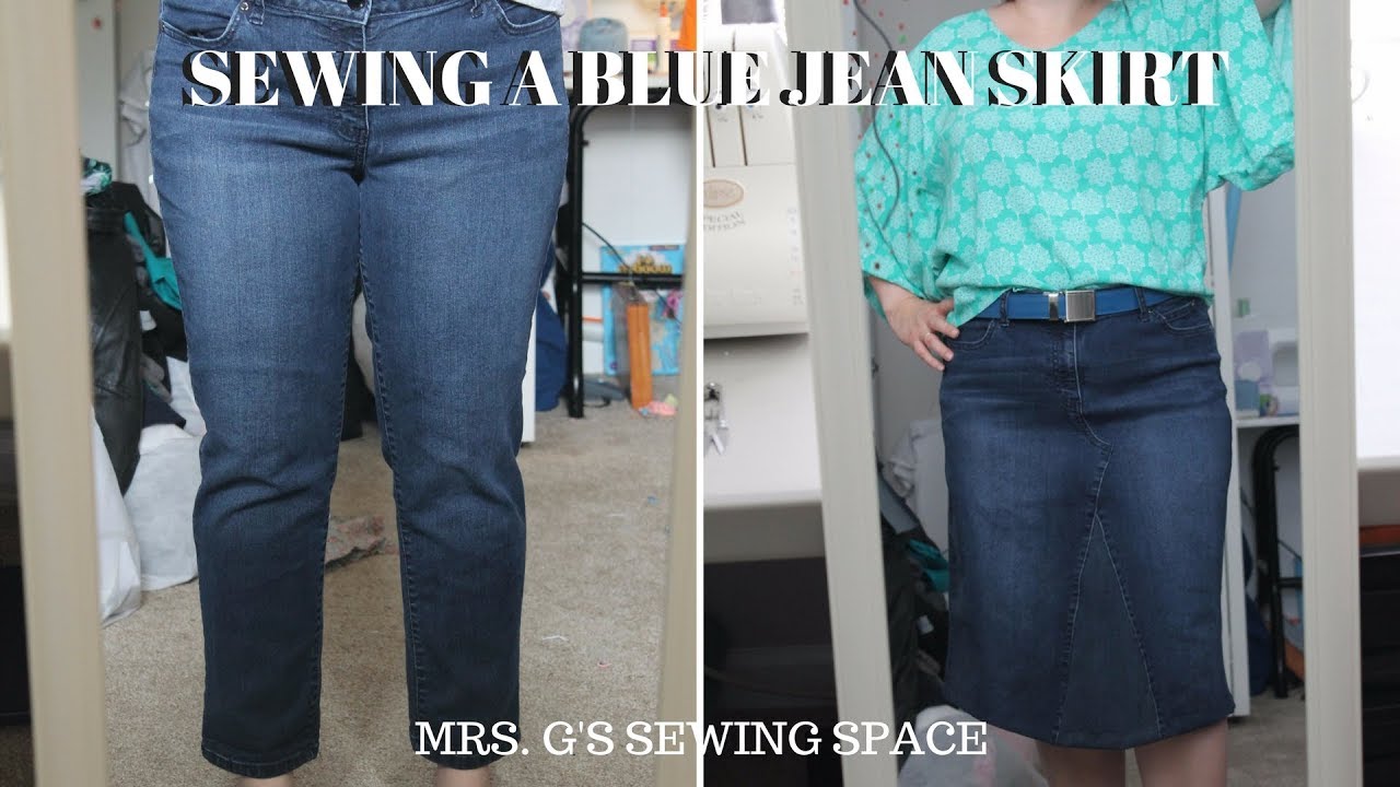 Sewing a Blue Jean Skirt - TUTORIAL - YouTube