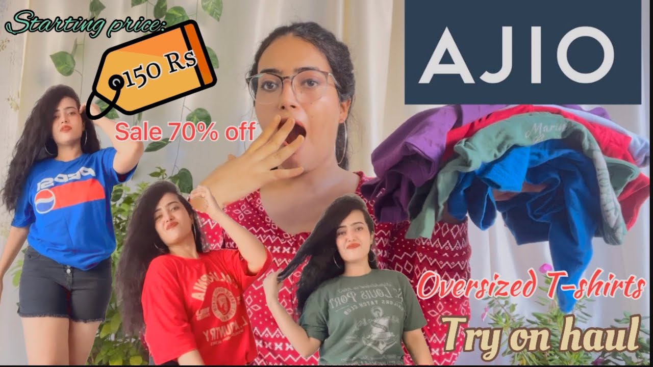 Ajio Oversized Tshirt Haul!! Everything Under ₹300/ *Trendy Tshirts