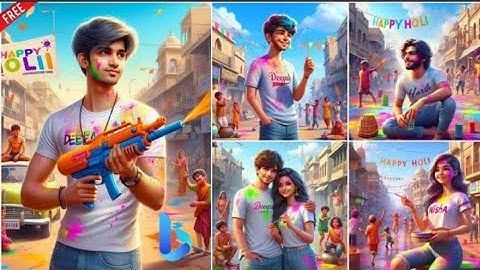 Create Viral Holi Ai Name Images | Happy Holi Prompts | Bing image creator tutorial FREE | Bing Ai