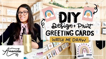 DIY- HOW TO DESIGN & PRINT YOUR OWN GREETING CARD USING PROCREATE & CANON PRINTER | WATCH ME DRAW
