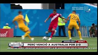 Gol de André Carrillo desde distintos ángulos/Perú vs Australia 2-0 Mundial Rusia 2018