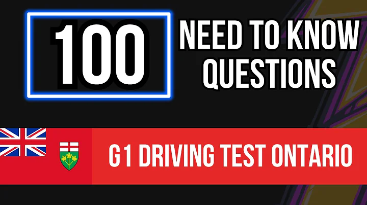 G1 Test Ontario 2025 - Driver's Written Exam (100 Need to Know Questions)