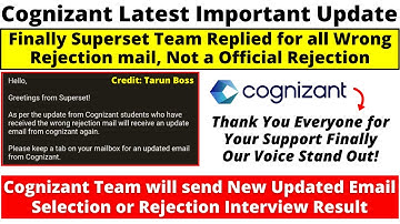 Big Update Cognizant Wrong Interview Result, Superset Result is Not a Official Result So Don