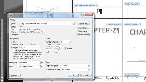 HOW TO PRINT DOCUMENT WITH DIFFERENT PAGES EVERY SECTION IN MS WORD