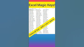 Master Excel Shortcuts: Shift + Space & Ctrl + Space 🔥 #shorts #viralshorts #shortsfeed #trending