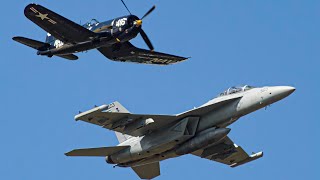 E/A-18G Growler & US Navy Legacy Flight @ 2021 Orlando Air & Space Show