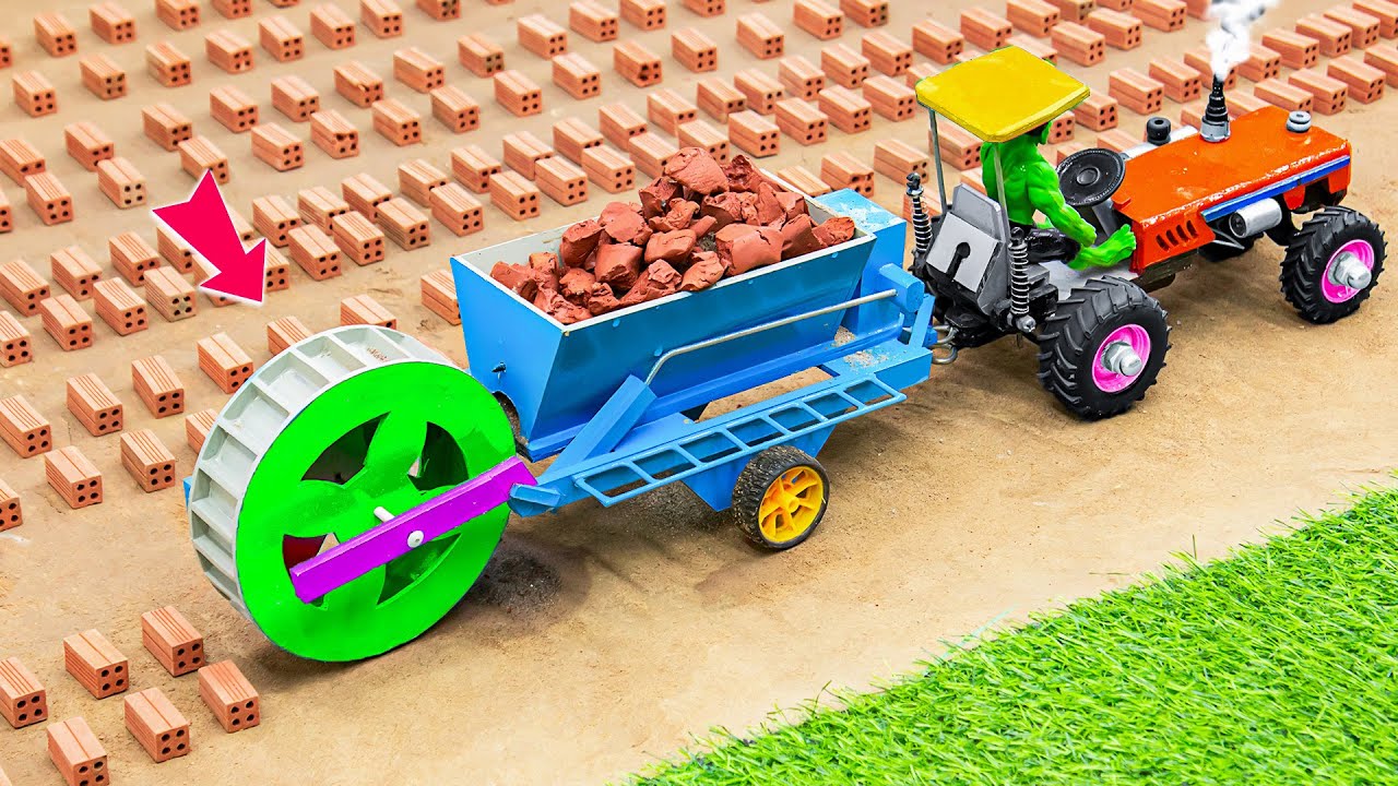 Diy tractor mini Automatic Brick making Machine | Brick Plante Capacity ...