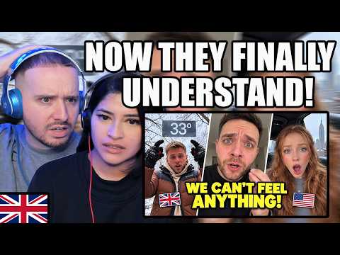 Couple From The UK Reacts to Brits Experience American Winters For The First Time!