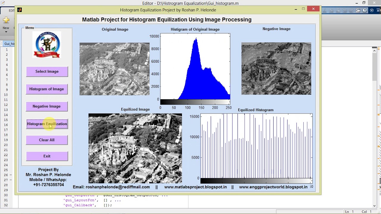 Matlab code for Histrogram Equalization using image processing full ...