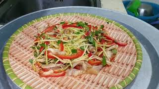 Cách làm gỏi tai heo trộn xoài xanh ớt chuông giòn ngon ăn là mê#cook #cooking #monanngon #anngon