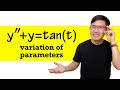 solve y''+y=tan(t), variation of parameters