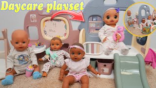 Baby doll Daycare Morning Routine in New Daycare Center play set baby doll videos by The Gummy Channel 111,021 views 2 weeks ago 12 minutes, 5 seconds