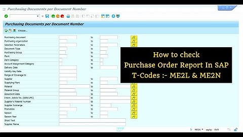 How to check Purchase order Report in SAP : ME2L : purchase order list in SAP :ME2N
