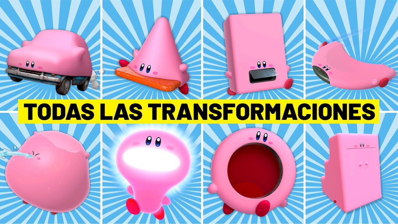 TODAS LAS TRANSFORMACIONES de Kirby y la Tierra Olvidada - YouTube