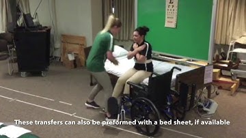 Skill 19 dependent 1 person sit-pivot transfer bed to wheelchair and return