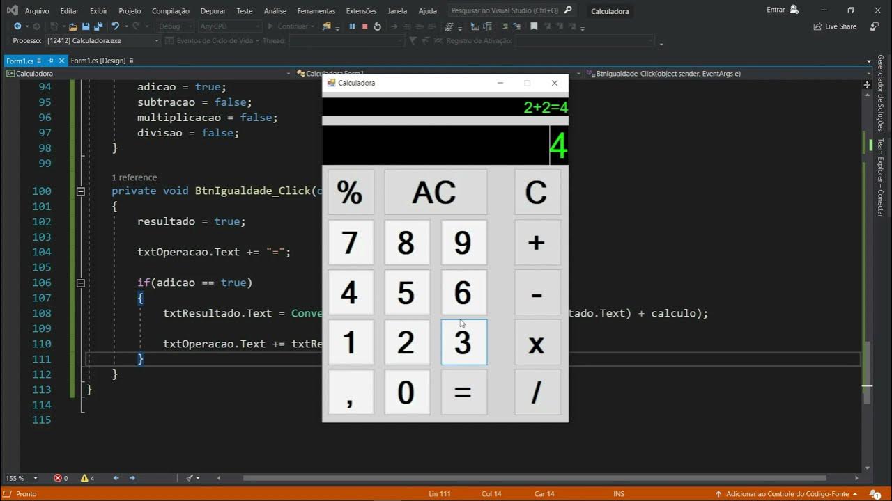 Calculadora em C# parte 2 - YouTube