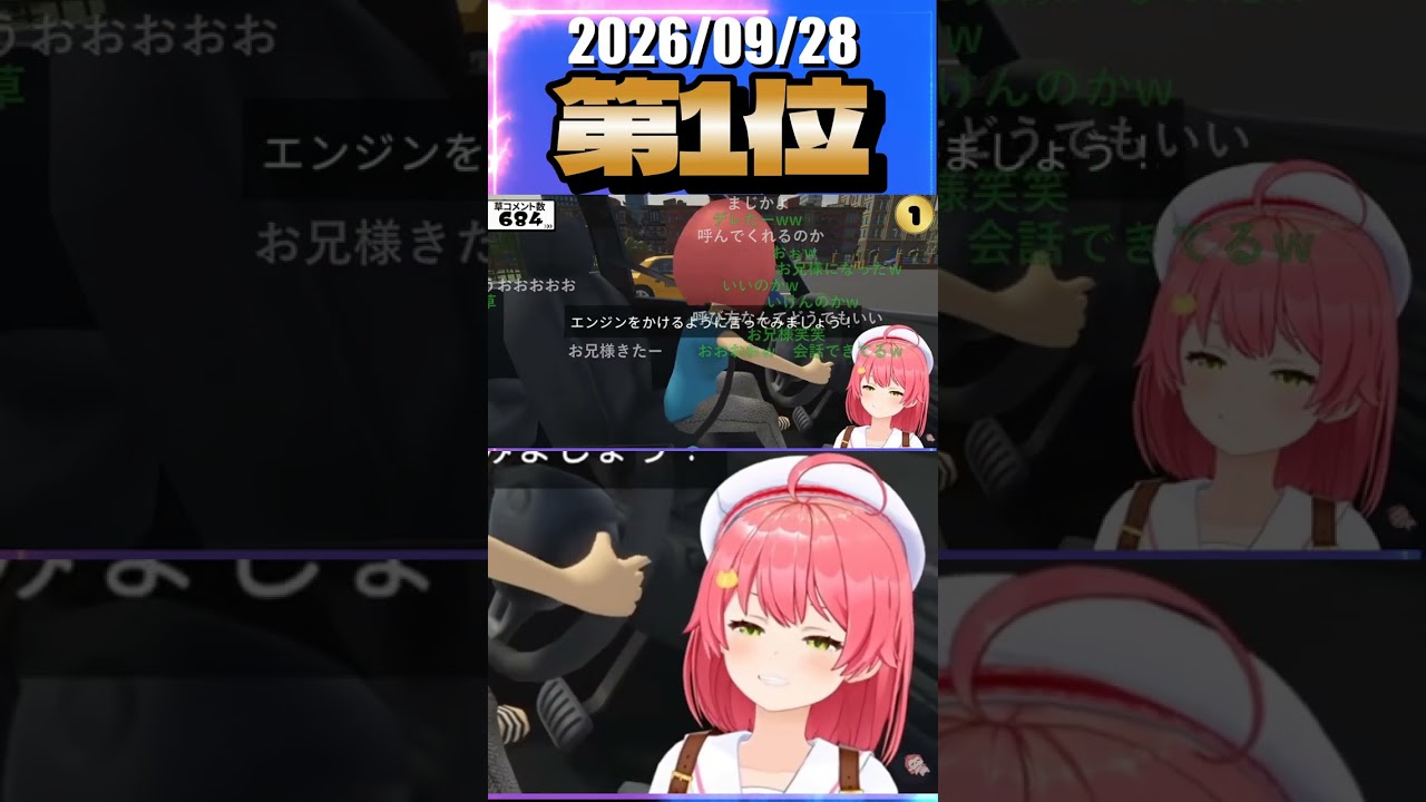 9/28 草コメント数ランキング第1位 #さくらみこ 0時間18分ごろ