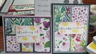 Blooming Phrases Card Tutorials - Florals in Bloom DSP - by Stampin’ Up! - May Card Club