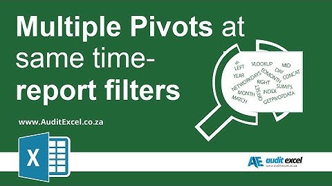 Pages in your Pivot Tables incl creating multiple pivots at same time