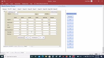 Marksheet using ms access