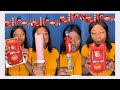 All in red food asmr reel emojis challenges