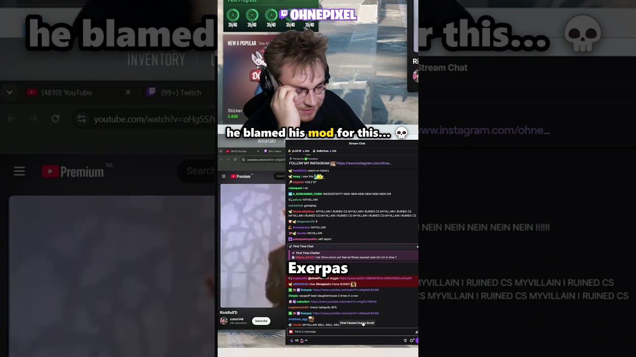 Ohne nearly fired his mod 💀 #ohnepixel #twitch #gaming #funny