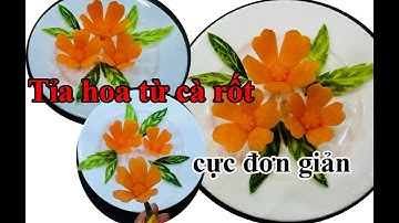 TỈA HOA CÁNH BƯỚM TỪ CÀ RỐT đơn giản/prune butterfly flowers from carrots @maihuyencarving0977138662