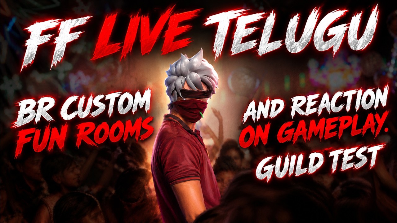 🔴 FREE FIRE LIVE TELUGU | 1V2 GUILD TRIALS | REACTION + FUN ROOMS