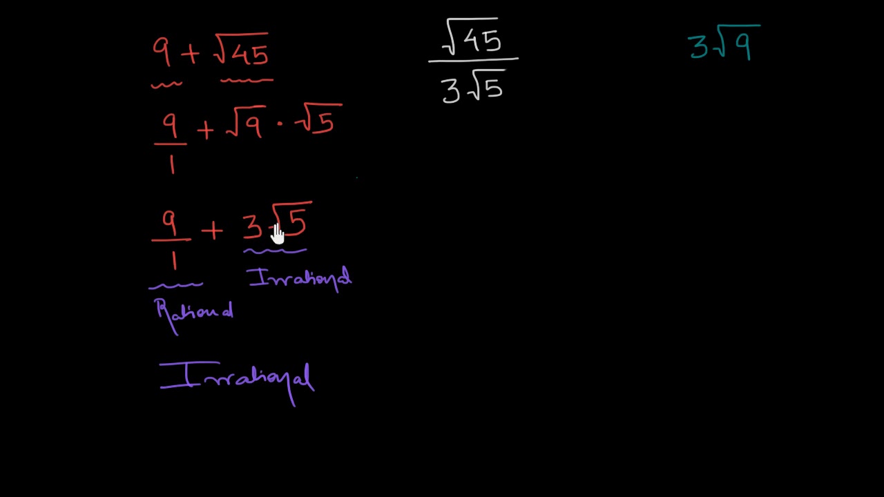 Worked example: rational vs. irrational expressions (Hindi) - YouTube