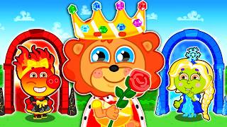 Lion Family | Ice Princess vs. Fire Princess - Stories for Girls | Cartoon for Kids