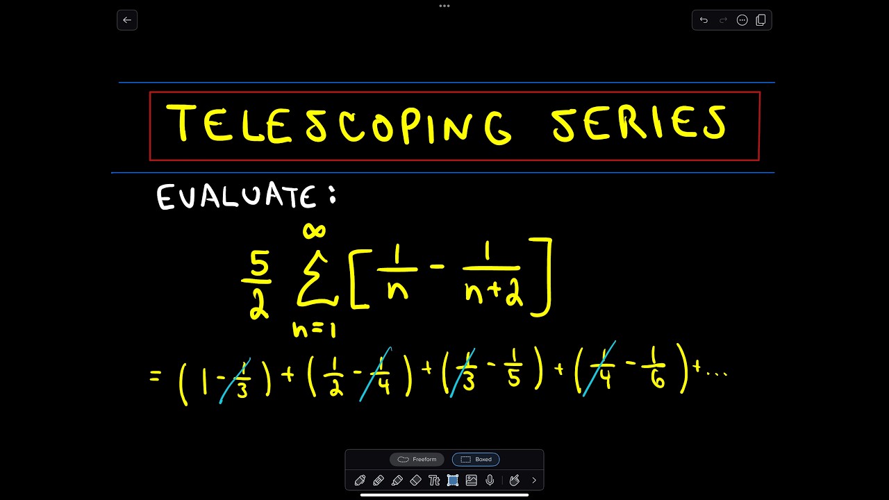 Telescoping Series Finding The Sum Example 1 Youtube