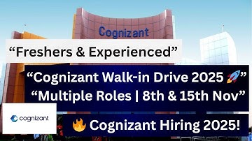 Cognizant Walk-in Drive 2025 | US Healthcare Process | Kochi | 8 November 2025 | Freshers Apply Now
