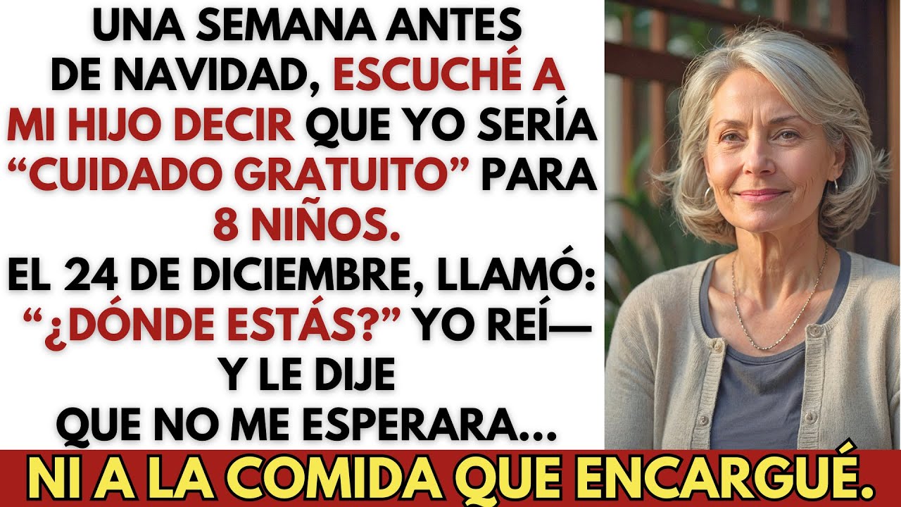 Escuché que mi hijo me usaría de niñera en Navidad para 8 niños. Cambié mis planes sin avisar.