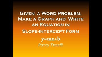 Given a Word Problem, Make a Graph and Write an Equation in Slope-Intercept Form (y=mx+b)