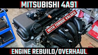 MITSUBISHI 4A91 ENGINE REBUILD | OVERHAUL TORQUE SPECS | RESTORATION | HOW TO DIY