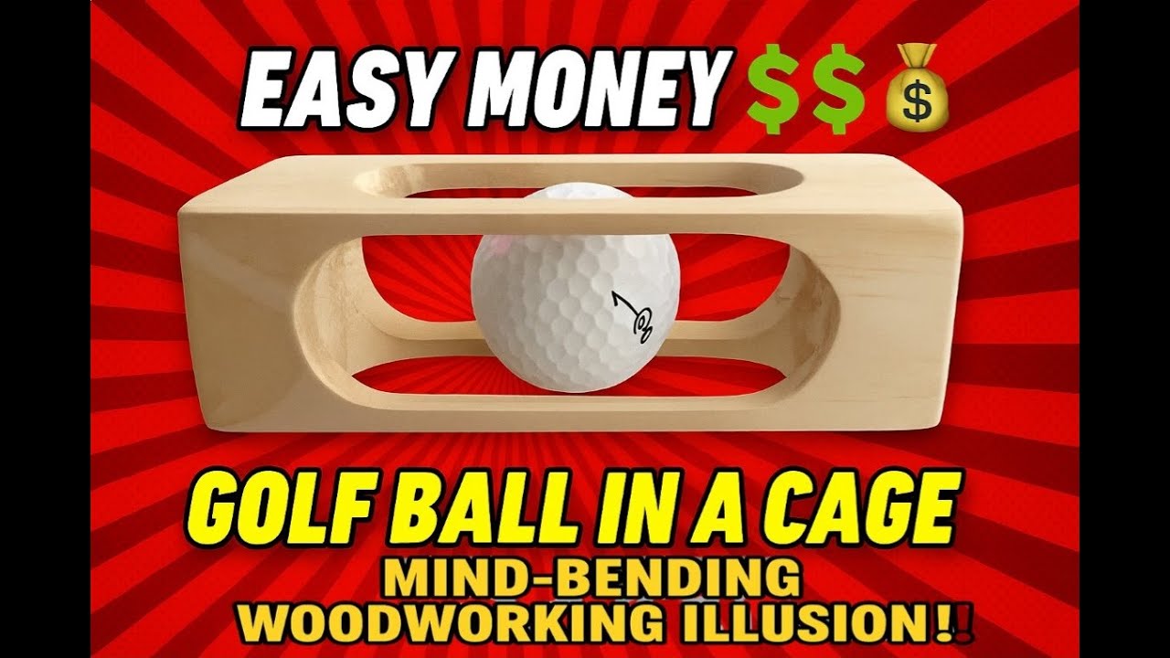 Easy Money Golf Ball in a Cage Mind Bending Woodworking Illusion
