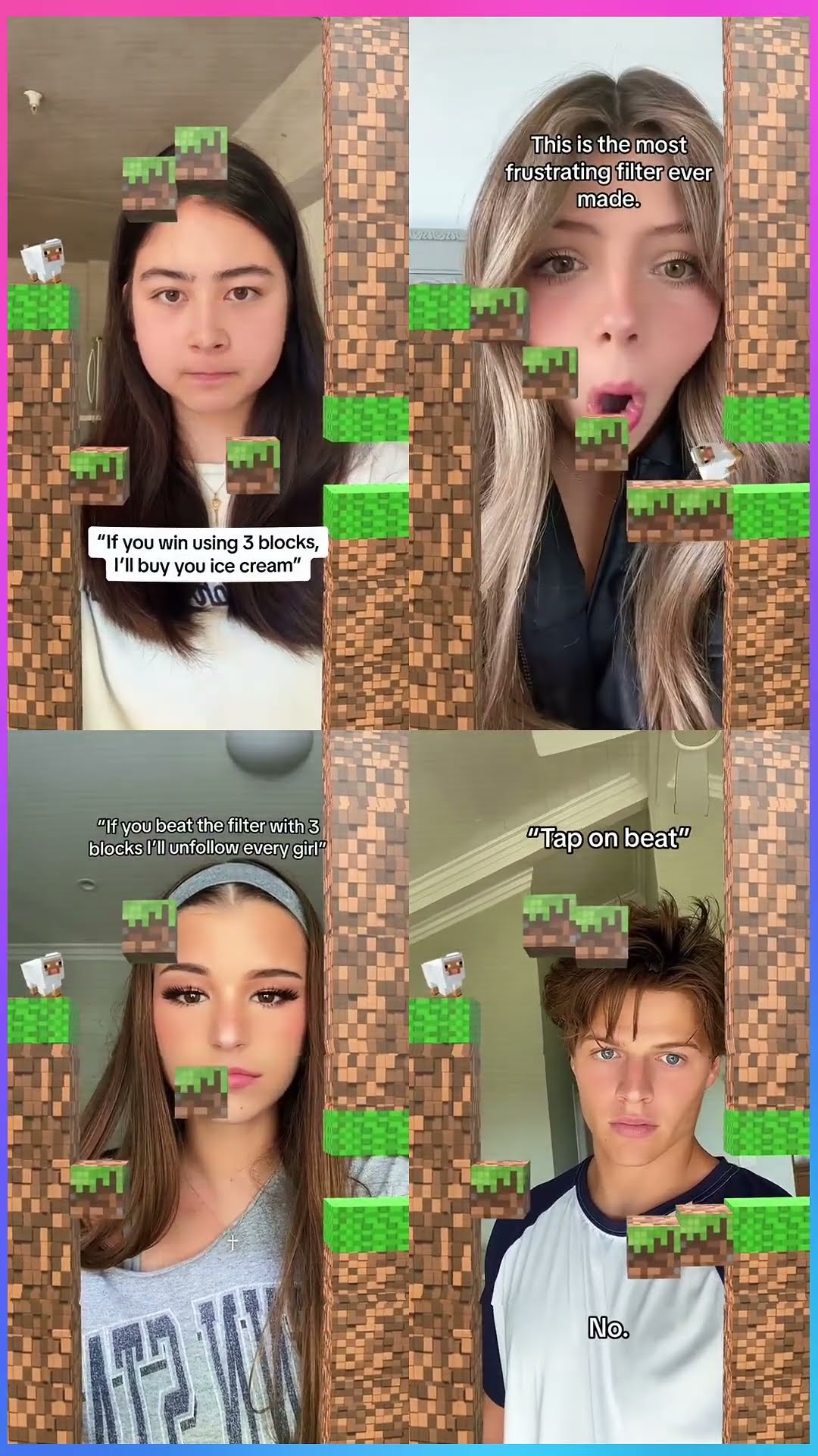 Minecraft Challenge - Sofi Manassyan x Neela Jolene x Brooke x Sam #shorts #dance #tiktok