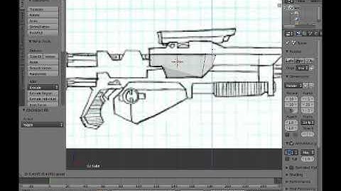 Low poly plasma gun modeling blender 3d timelapse