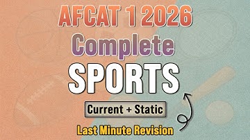 AFCAT 1 2026 Sports GK Last-Minute Revision | Current + Static | Static GK for Exam 🔥