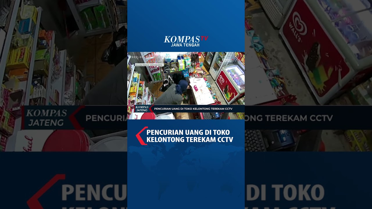 Pencurian di Toko Kelontong Terekam CCTV #shorts #cctv #pencurian #viral #tokokelontong #kriminal