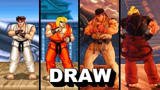 Evolution Of Ryu \& Ken Time Over \& Draw (1987-2020)