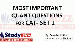 Important quant questions for CAT/MBA 2022 Part 1