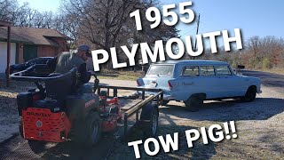 1955 Plymouth Pulls a trailer after sitting 40 years with a locked up engine! Mopar